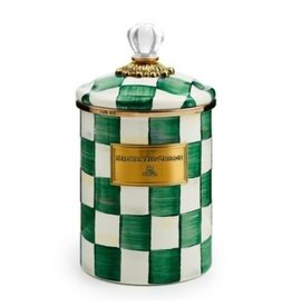 Mackenzie-Childs emerald check medium canister
