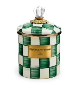Mackenzie-Childs emerald check small canister