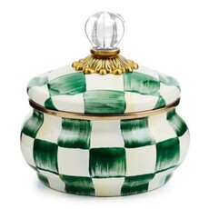 Mackenzie-Childs emerald check squashed pot