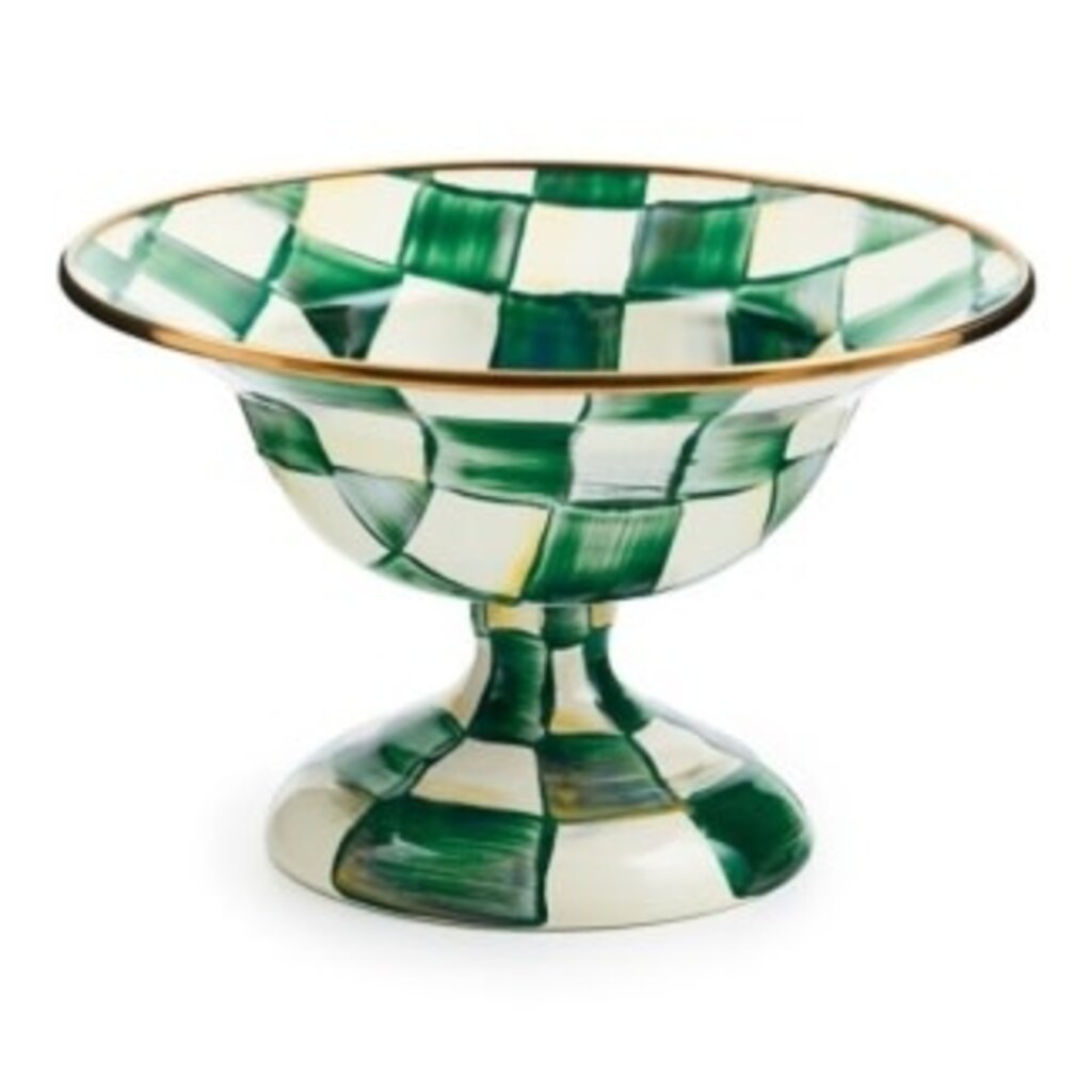Mackenzie-Childs emerald check small compote