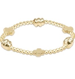 enewton Signature Cross Admire Gold  Pattern 3mm Bead Bracelet - Gold