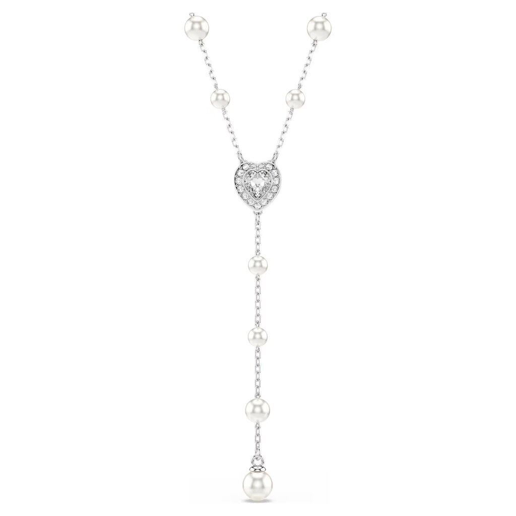 Swarovski Ariana Grande  Swarovski Y Necklace, Crystal Pearl, Heart, White