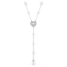 Swarovski Ariana Grande  Swarovski Y Necklace, Crystal Pearl, Heart, White