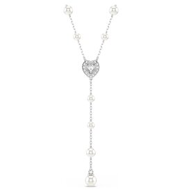 Swarovski Ariana Grande  Swarovski Y Necklace, Crystal Pearl, Heart, White