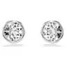 Swarovski Imber Stud Earrings Round cut, White, Rhodium plated