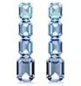 Swarovski Millenia Drop Earrings Octagon cut, Color gradient, Blue