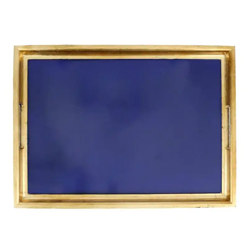 Vietri Florentine Wooden Accessories Cobalt & Gold Large Rectangular Tray