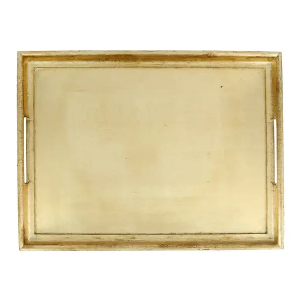 Vietri FLORENTINE WOODEN ACCESSORIES GOLD LARGE RECTANGULAR TRAY