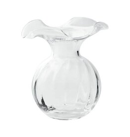 Vietri Hibiscus Glass Clear Small Fluted Vase