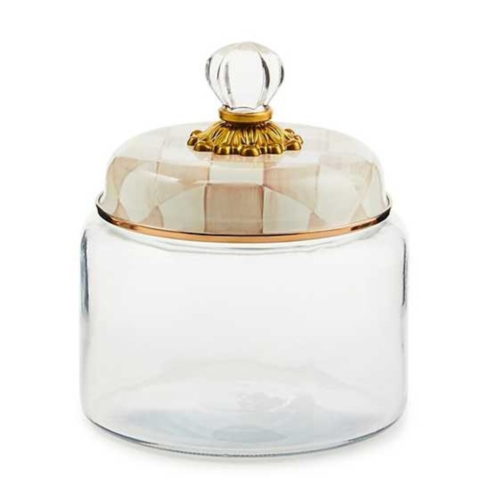 Mackenzie-Childs Mocha Check Small Kitchen Canister