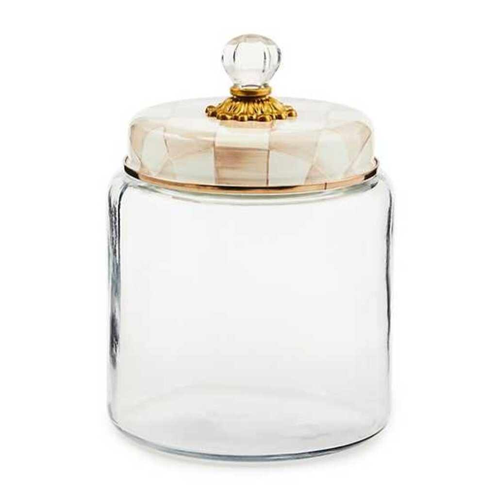 Mackenzie-Childs Mocha Check Large Kitchen Canister