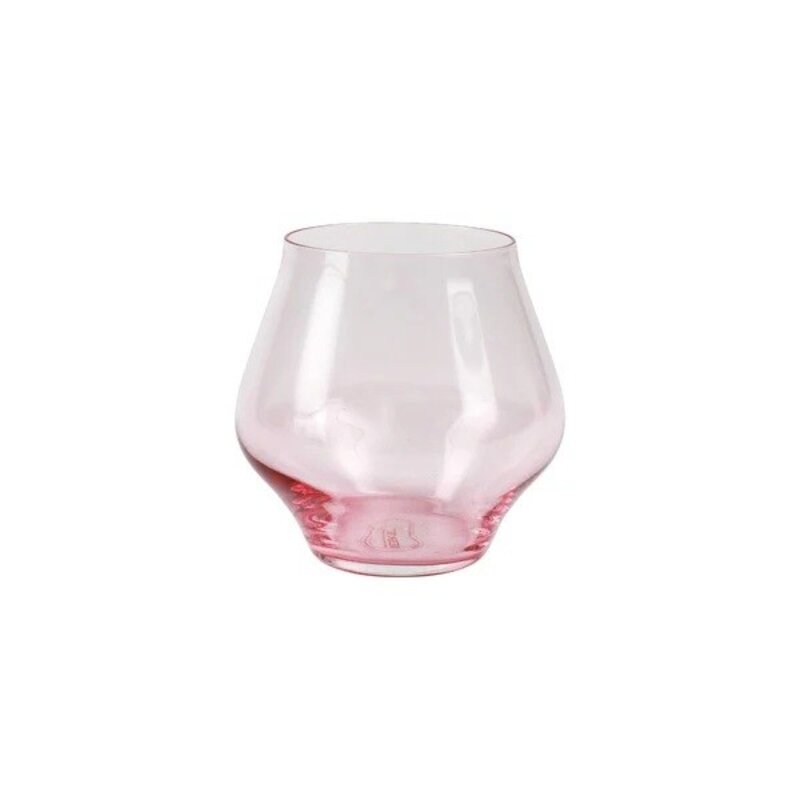Vietri CONTESSA STEMLESS WINE GLASS, PINK