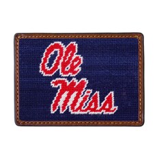 Smathers & Branson Ole-Miss (Dark Navy) Needlepoint Card Wallet