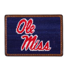 Smathers & Branson Ole-Miss (Dark Navy) Needlepoint Card Wallet