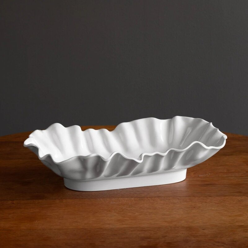 Beatriz Ball VIDA Bloom Pinched Large Oval Bowl (White)