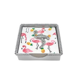 Mariposa Flamingo Beaded Napkin Box