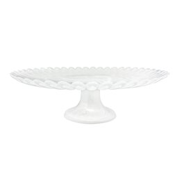 Mariposa Alabaster White Scalloped Large Cake Stand