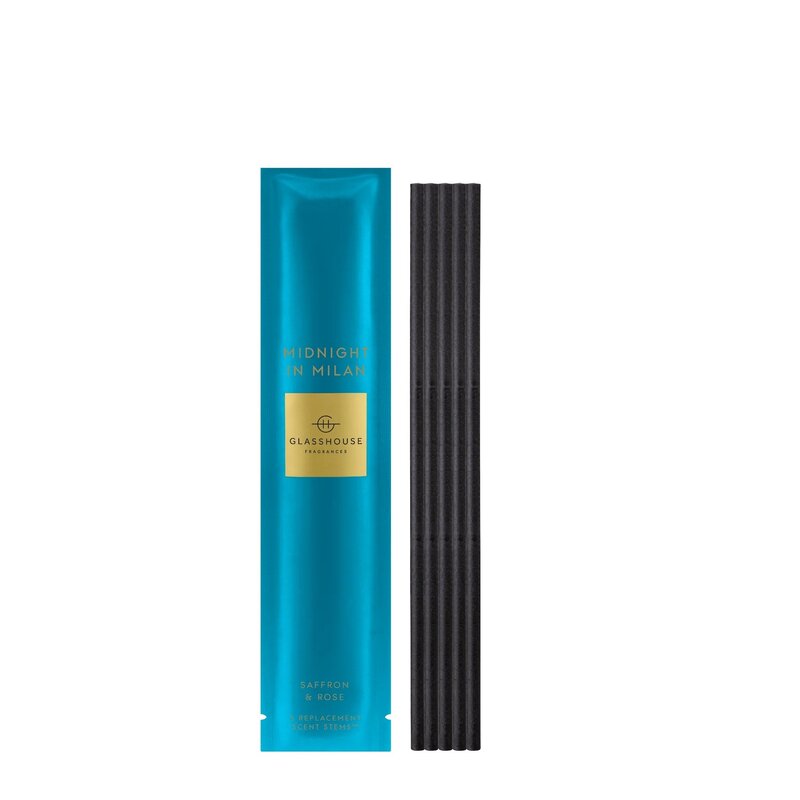 Glasshouse Fragrances 5 Replacement Scent Stems -  MIDNIGHT IN MILAN