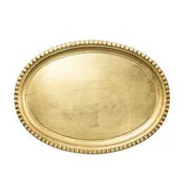 Vietri Florentine Wooden Gold Small Oval Tray