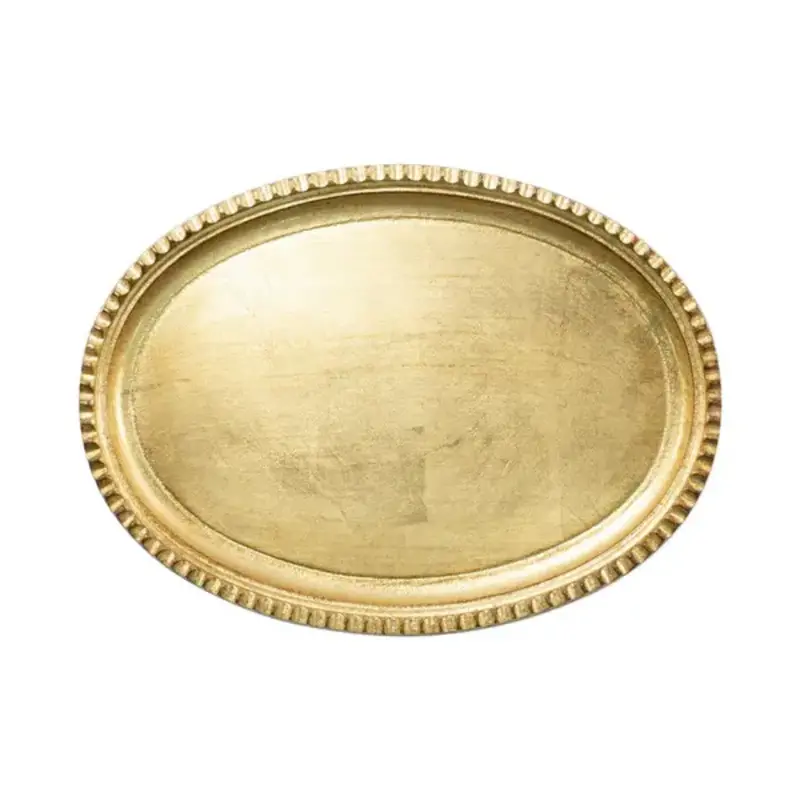 Vietri Florentine Wooden Gold Small Oval Tray