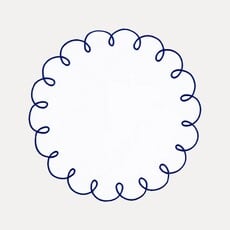 Placemat, Lisboa White with Blue