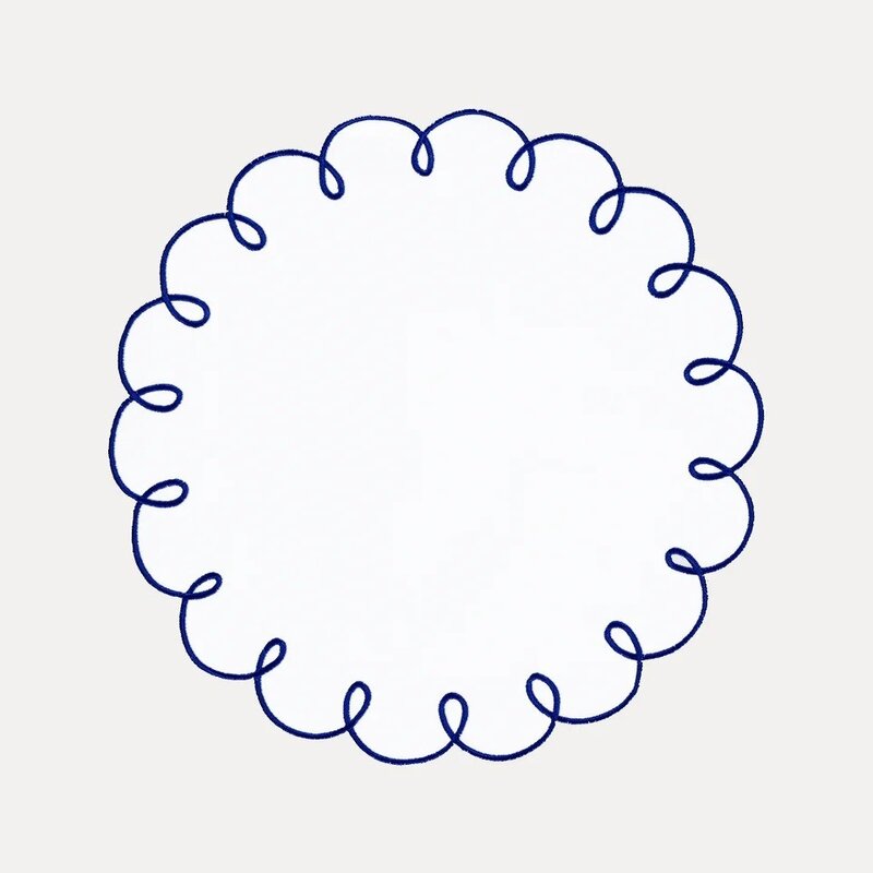 Placemat, Lisboa White with Blue