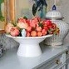 nora fleming Melamine Shallow Bowl - Pinstripes