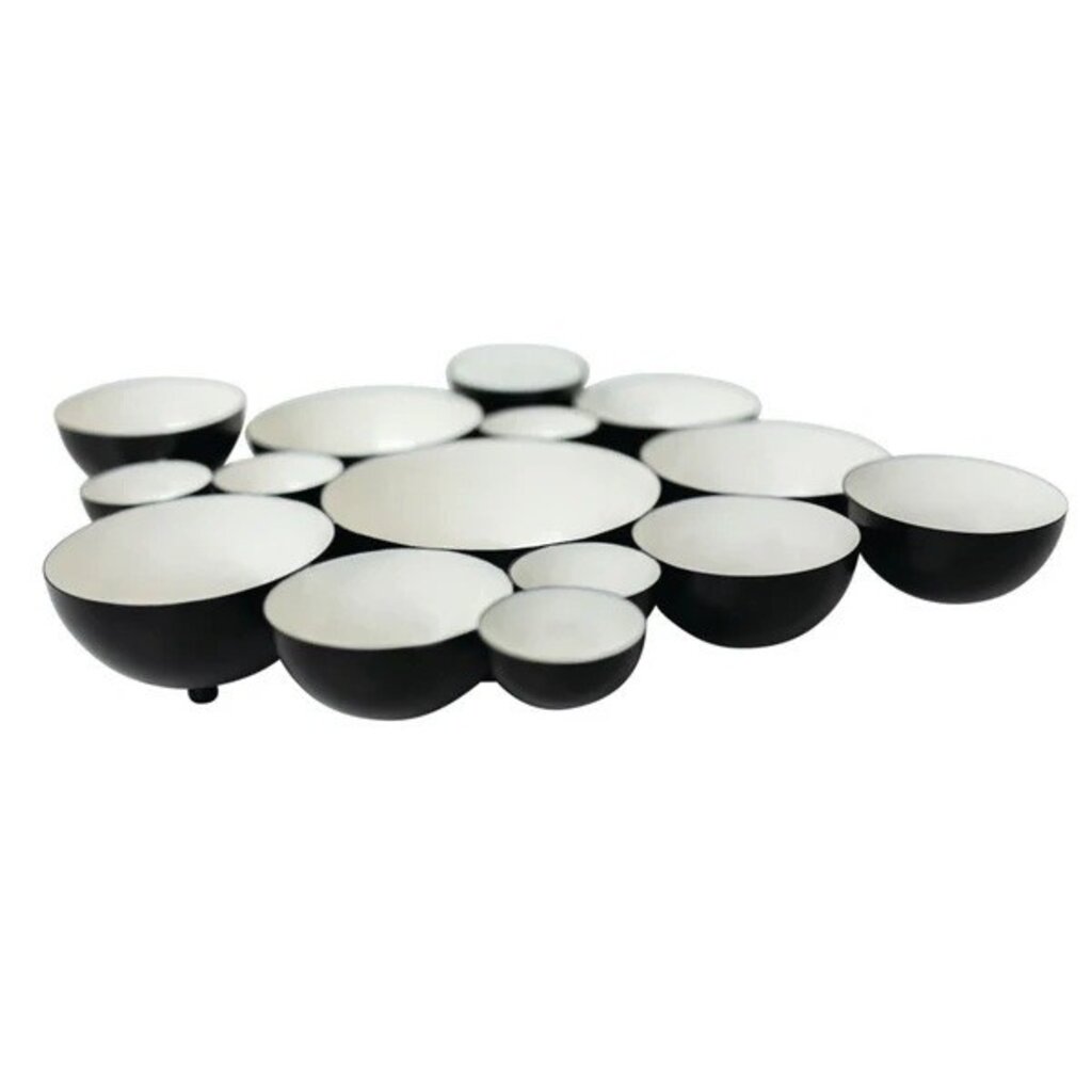 nora fleming Black and White Bubble Bowl