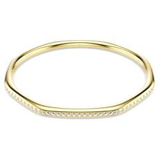 Swarovski Dextera bangle Octagon shape, Round cut, White, Gold-tone plated