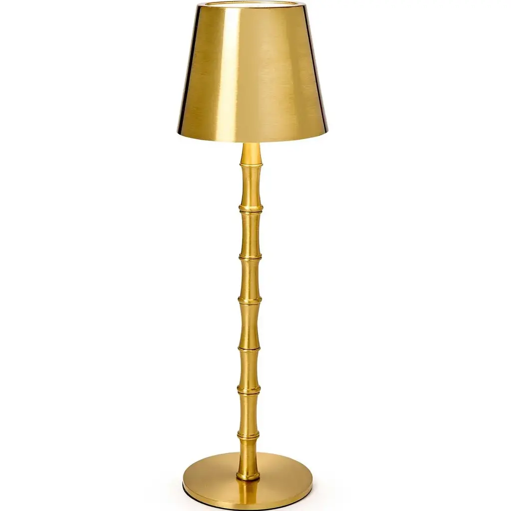 LED Cordless Gold Bamboo Lamp