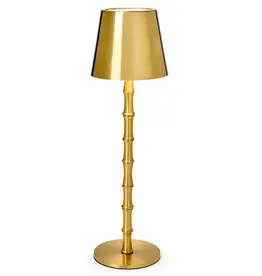 LED Cordless Gold Bamboo Lamp