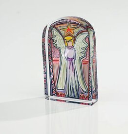 Lauren Dunn Pink Stained Glass Acrylic Angel