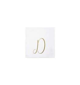 Vietri Papersoft Napkins Gold Monogram Cocktail Napkins/Letter D