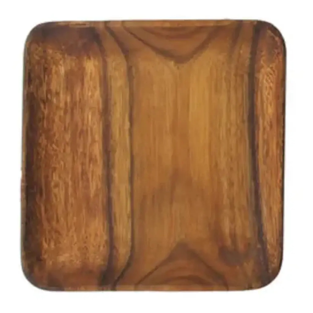 Lunch Wood Square Plate 10"x 10"x1"