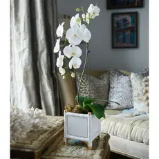 Abigails Cachepot Sm Bamboo Gold/White