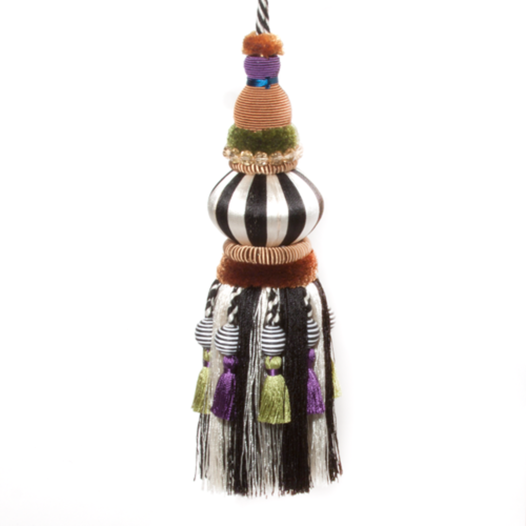 Mackenzie-Childs black & white bibelot tassel