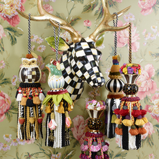 Mackenzie-Childs black & white bibelot tassel