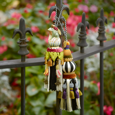 Mackenzie-Childs black & white bibelot tassel