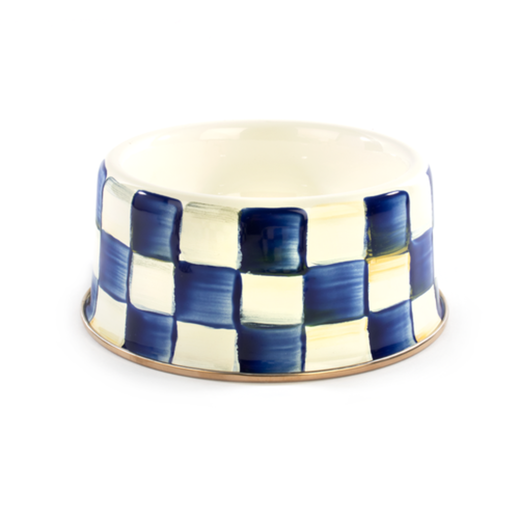 Mackenzie-Childs royal check medium pet dish