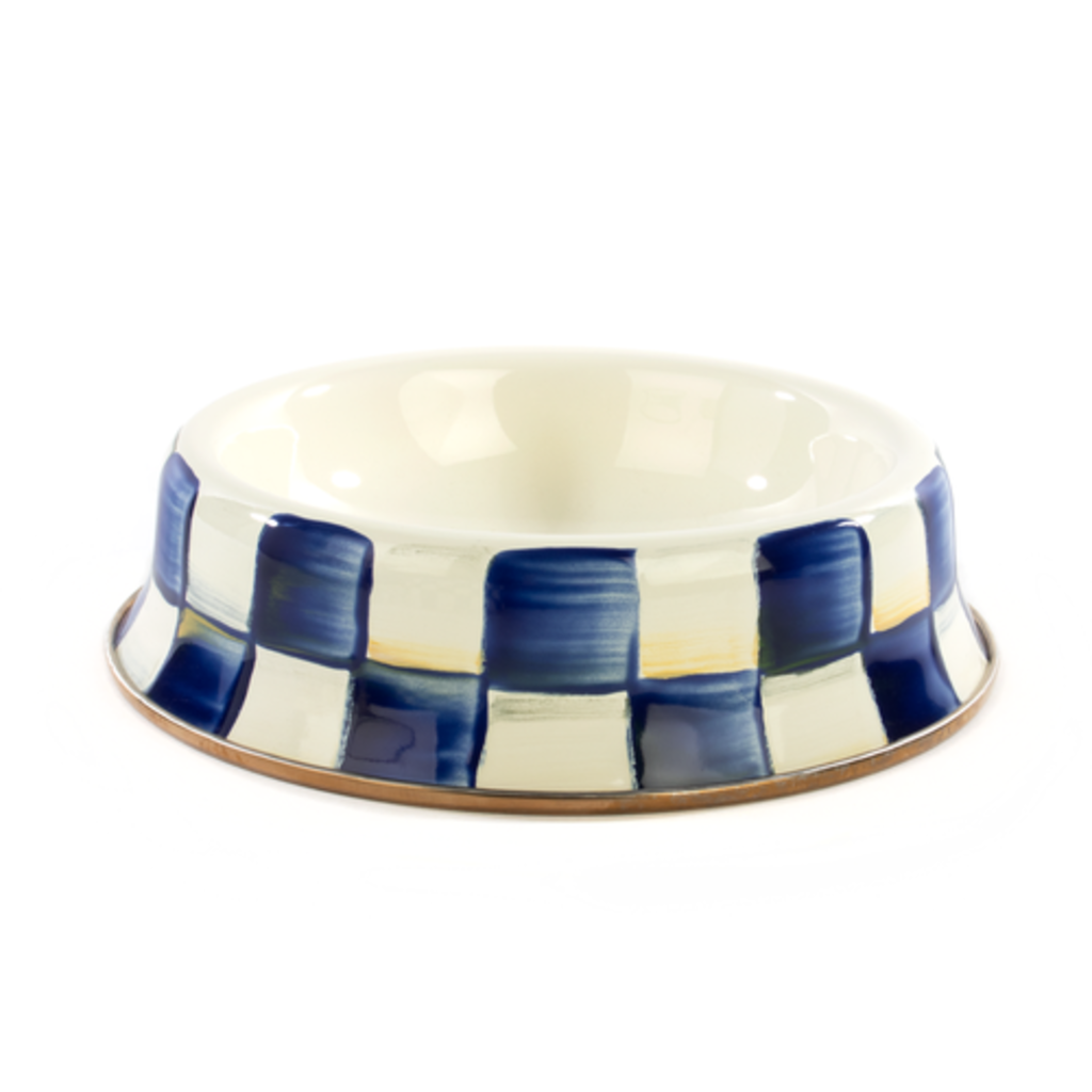 Mackenzie-Childs royal check small pet dish