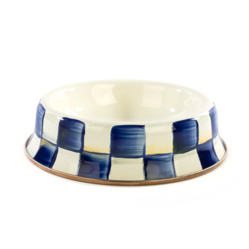Mackenzie-Childs royal check small pet dish