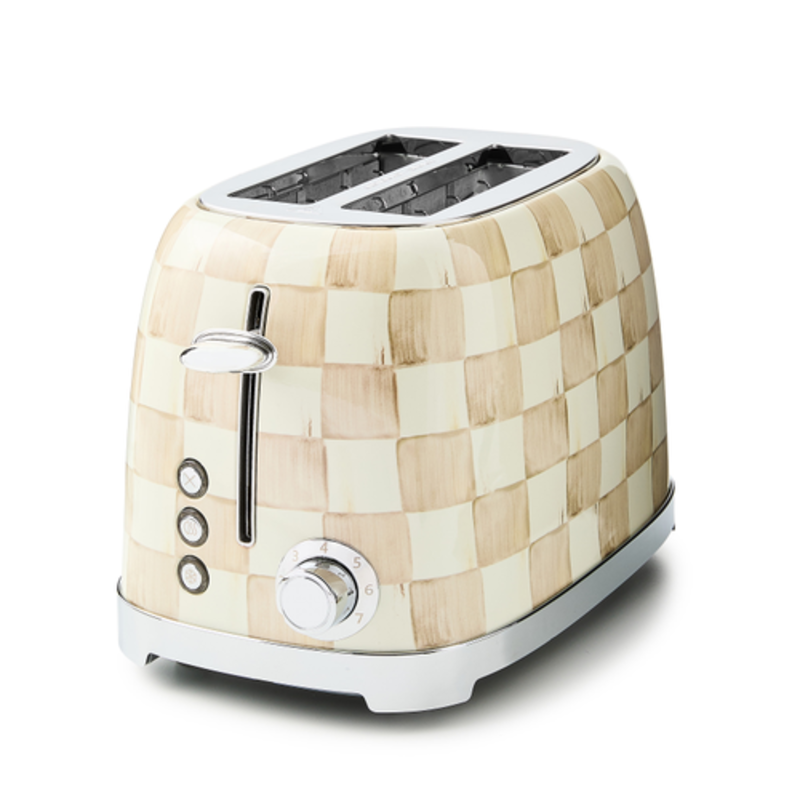 Mackenzie-Childs mocha check 2-slice toaster