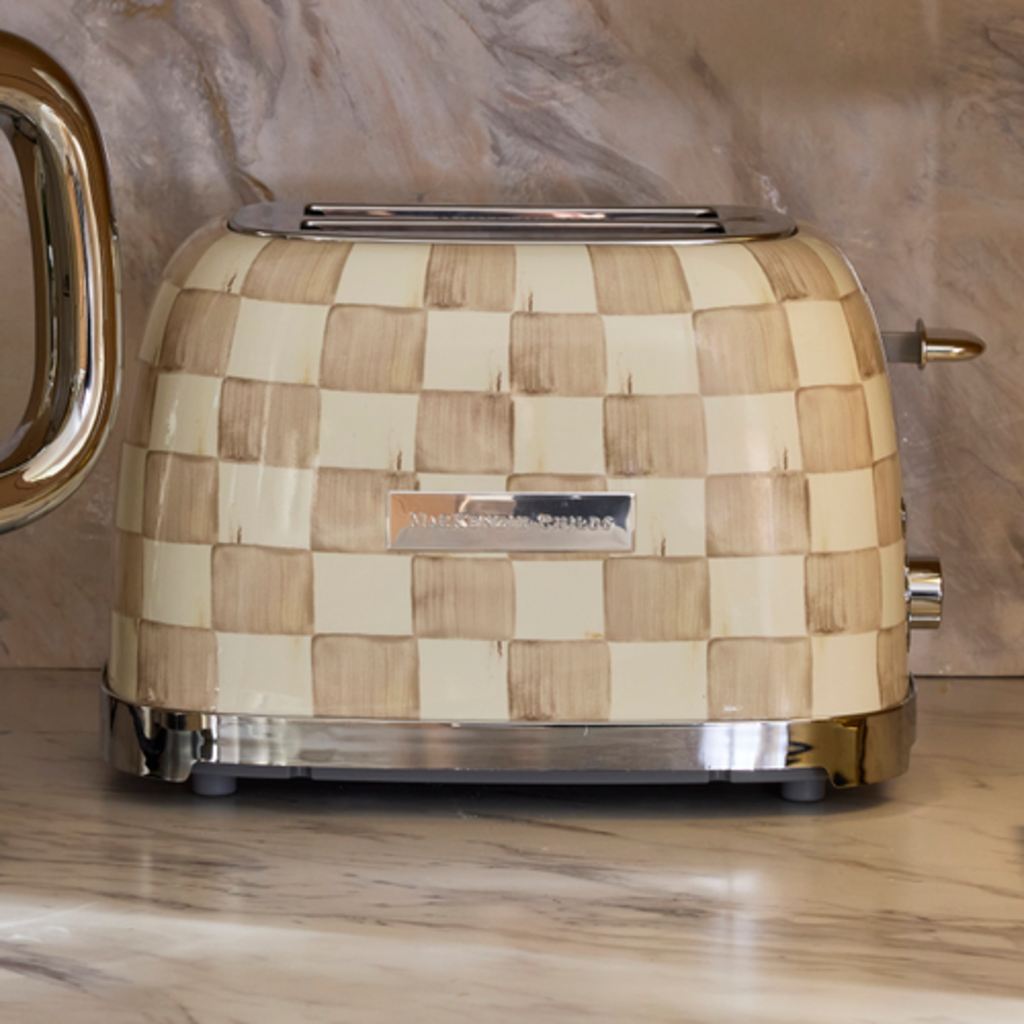 Mackenzie-Childs mocha check 2-slice toaster