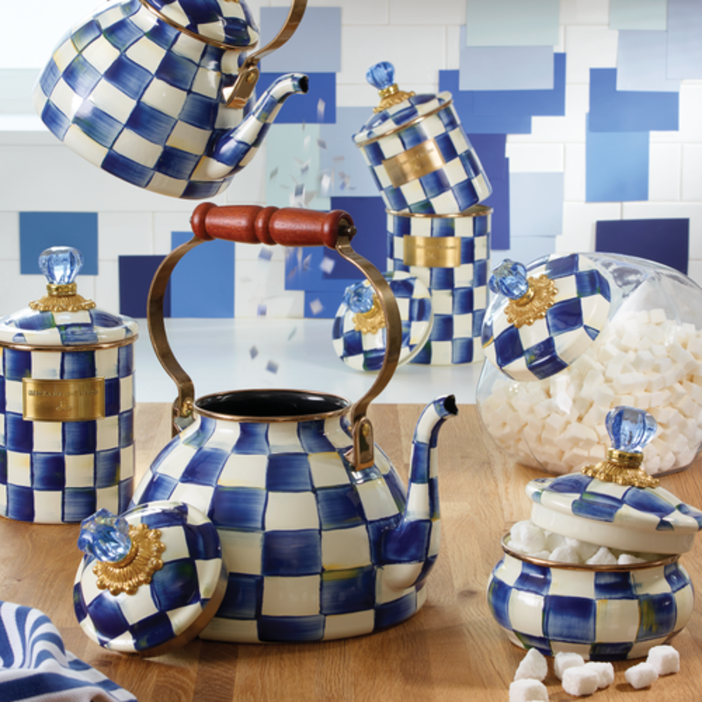 Mackenzie-Childs royal check squashed pot
