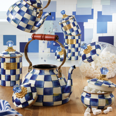 Mackenzie-Childs royal check squashed pot