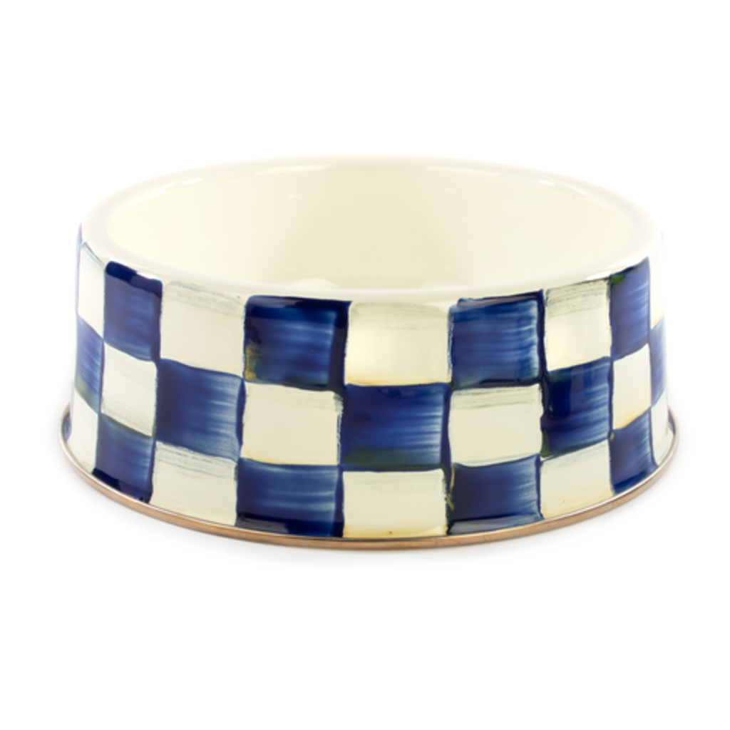 Mackenzie-Childs royal check large pet dish