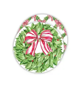 Rosanne Beck Collections Round Coaster-xmas wreath w/berries