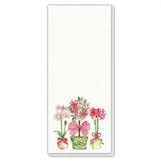 Rosanne Beck Collections Christmas Poinsettia and Amaryllis Skinny Notepad