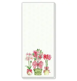 Rosanne Beck Collections Christmas Poinsettia and Amaryllis Skinny Notepad