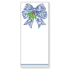Rosanne Beck Collections Skinny Notepad Blue Chinoiserie Bow/Holly